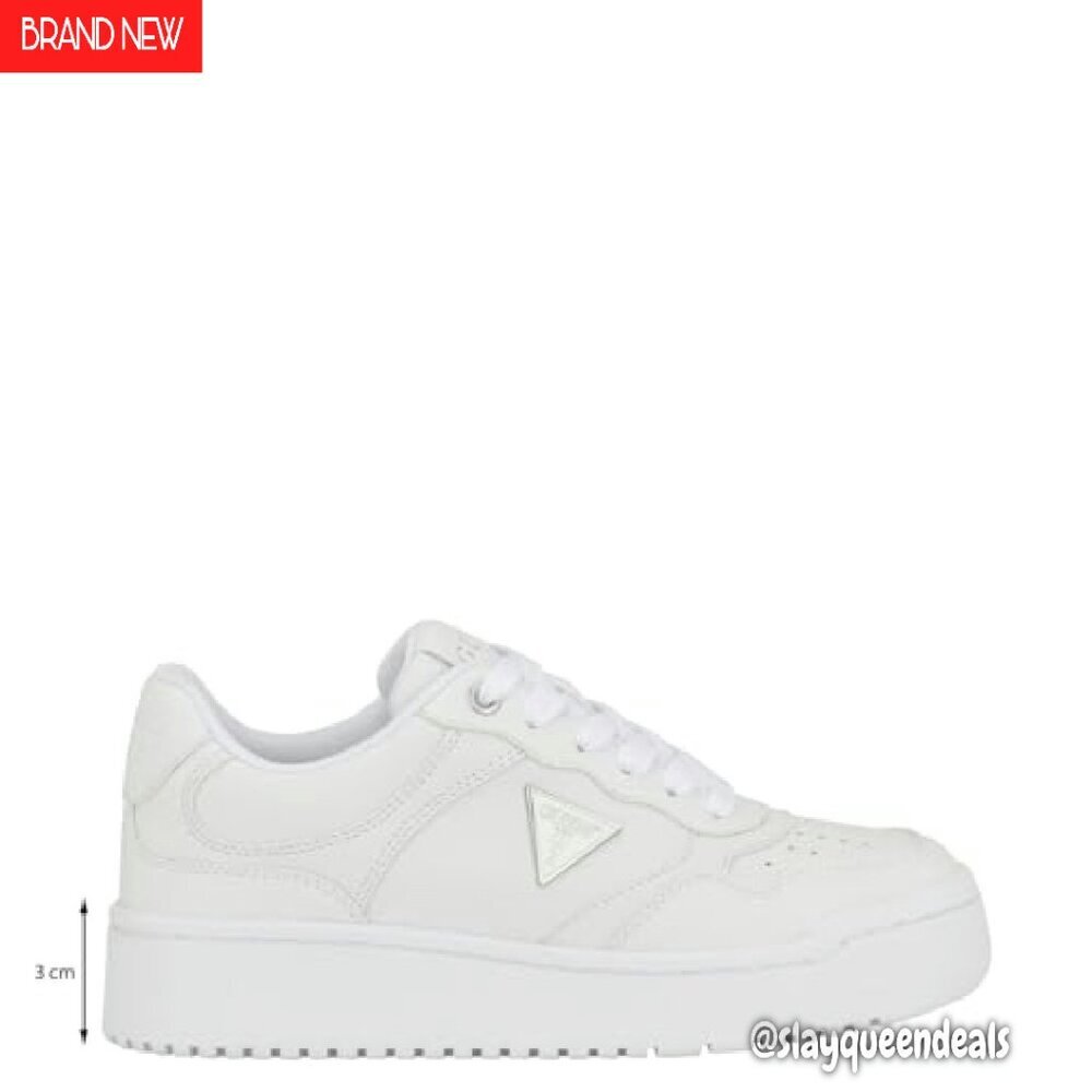Women's Faux Leather Platform Sneakers, Lace-Up, Cushioned, Size Available - Picture 7 of 8